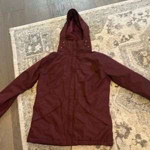 North face maroon winter coat size medium